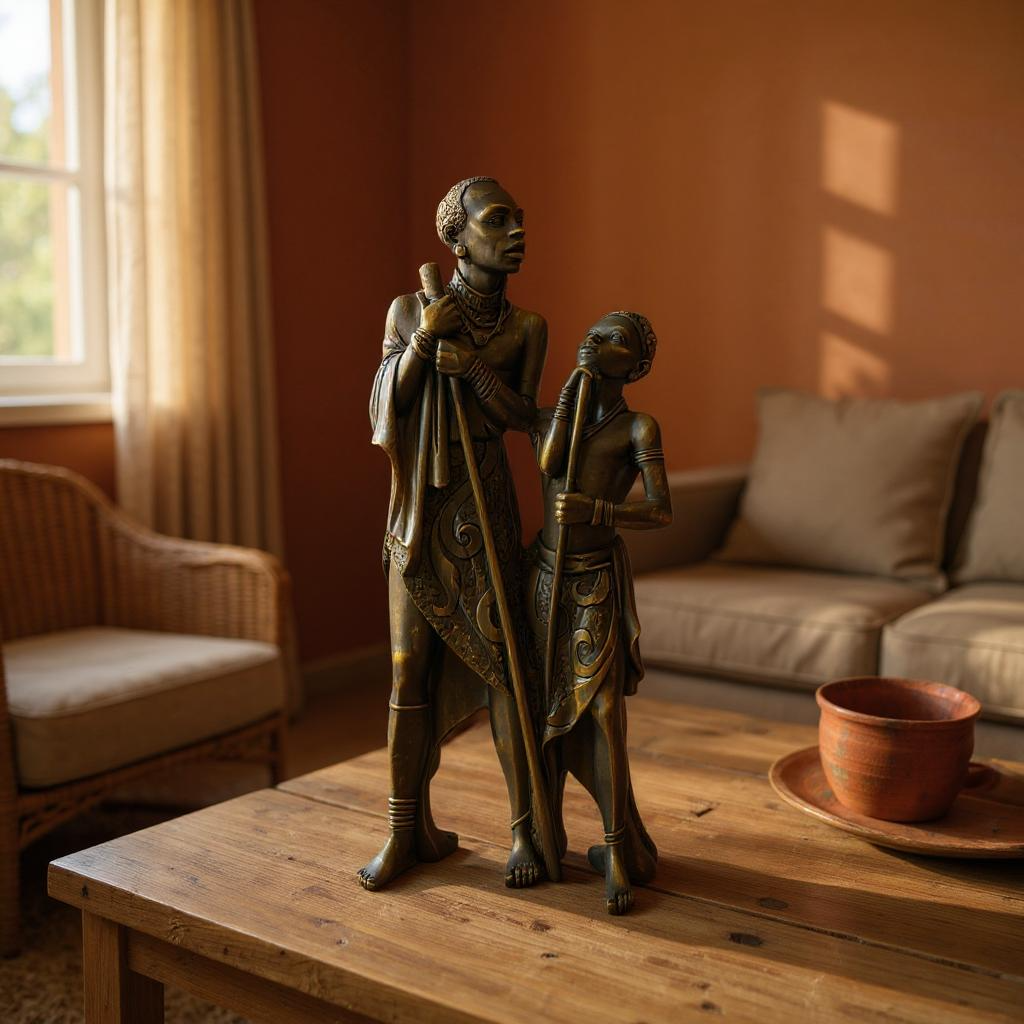 African Tribal Warriors Sculpture
