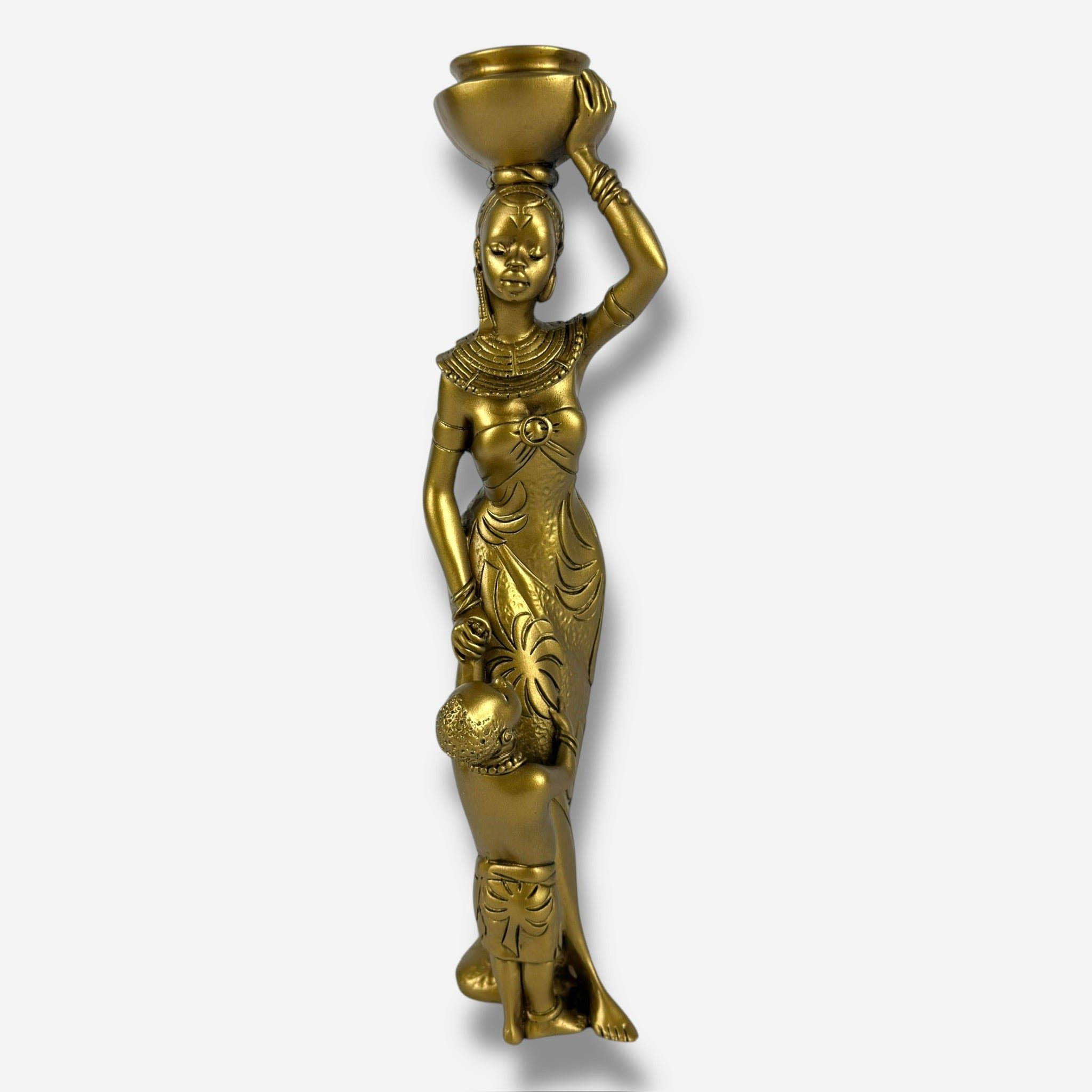 African Mother and Child Candle Holder