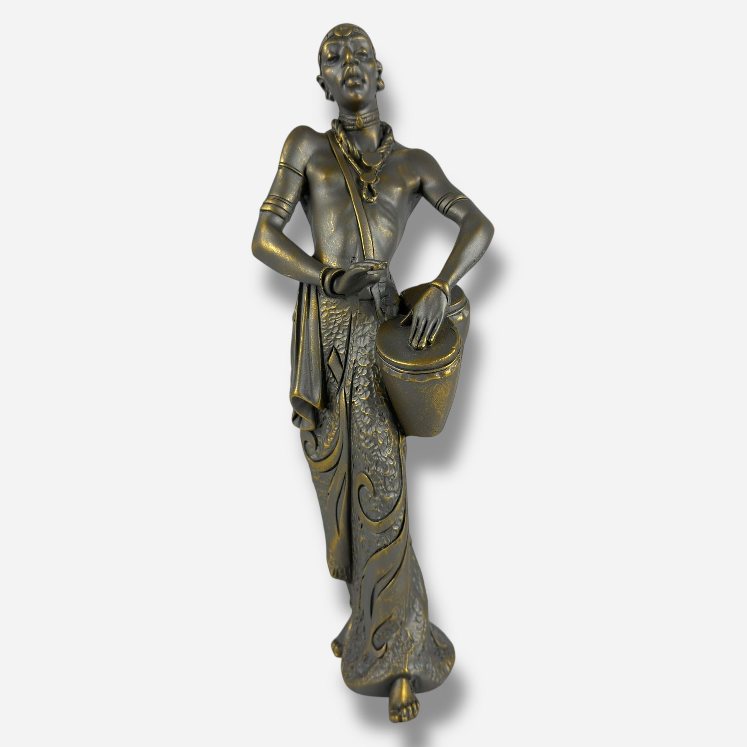 African Tribal Musician Statue