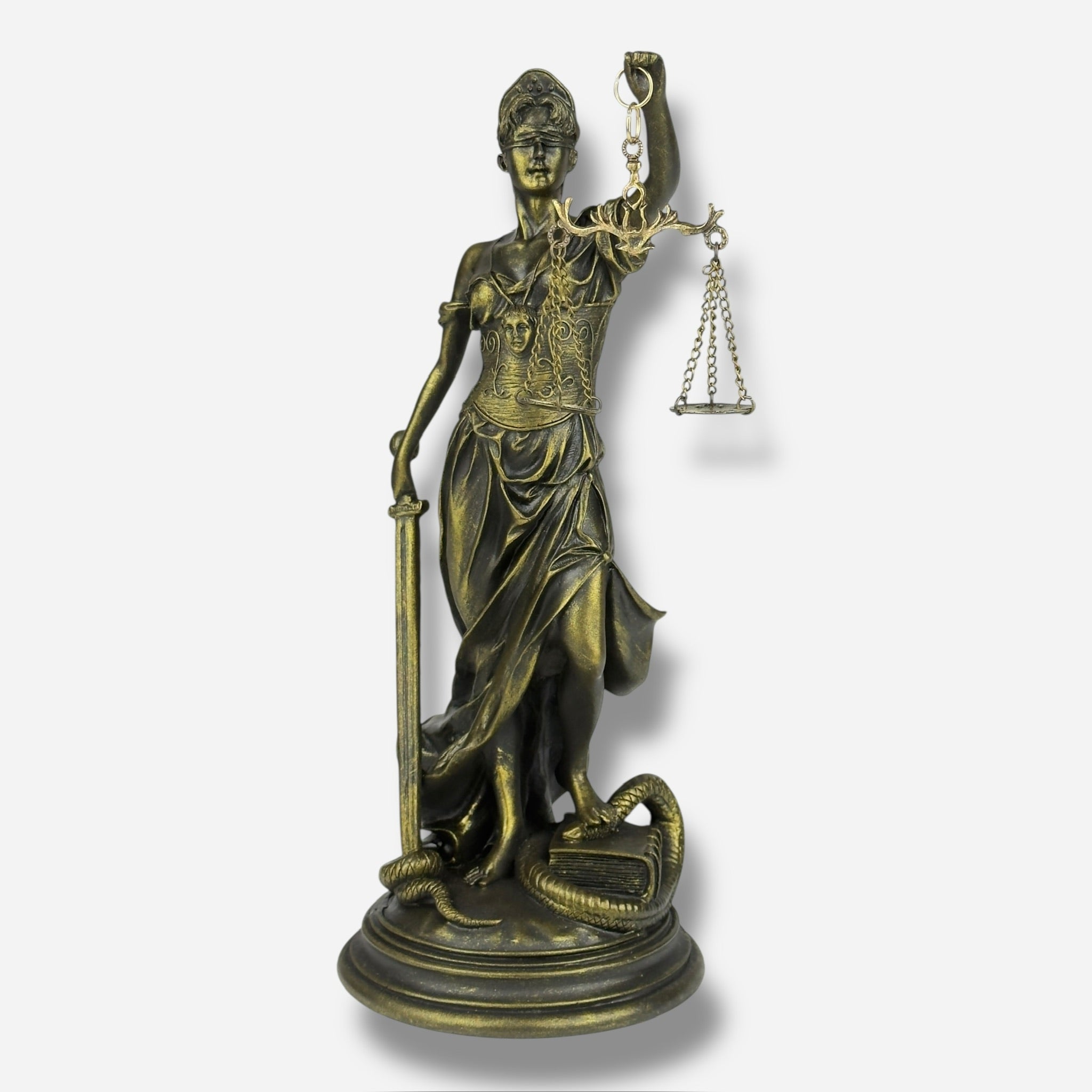 Blind Lady Justice Statue with Sword and Scales