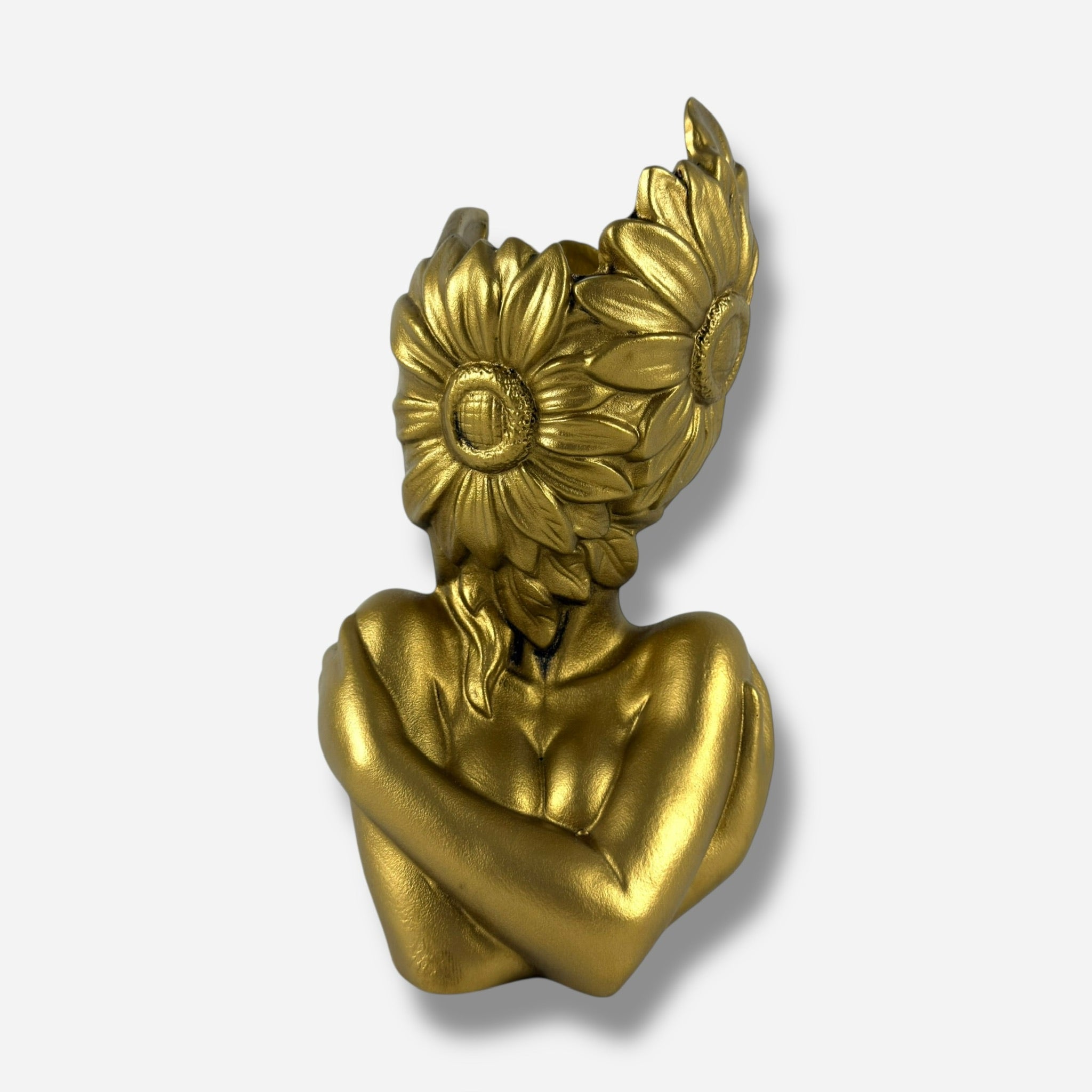 Sunflower Head Woman Vase