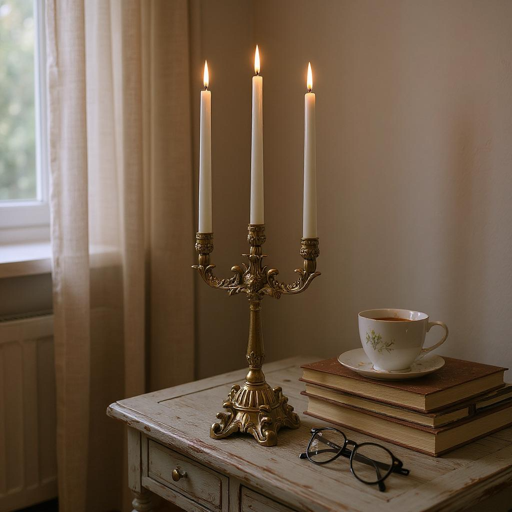 Antique Style 3 Arm Candle Holder