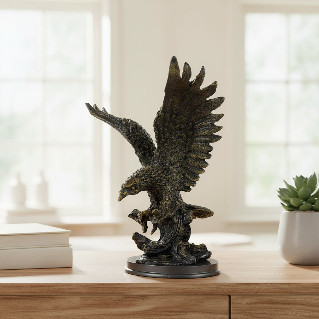 Large Eagle Sculpture with Spread Wings