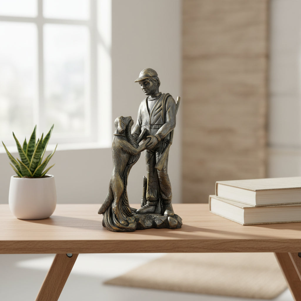 Hunter and Hound Sculpture